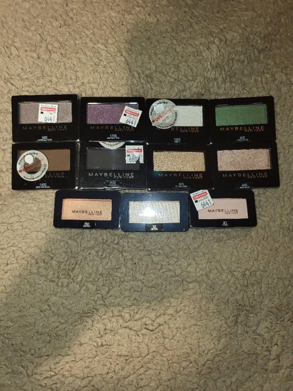 Maybelline Eyeshadow Singles 11 Total New Unopened